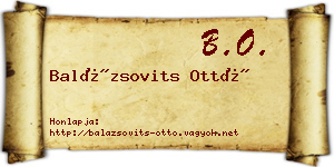Balázsovits Ottó névjegykártya